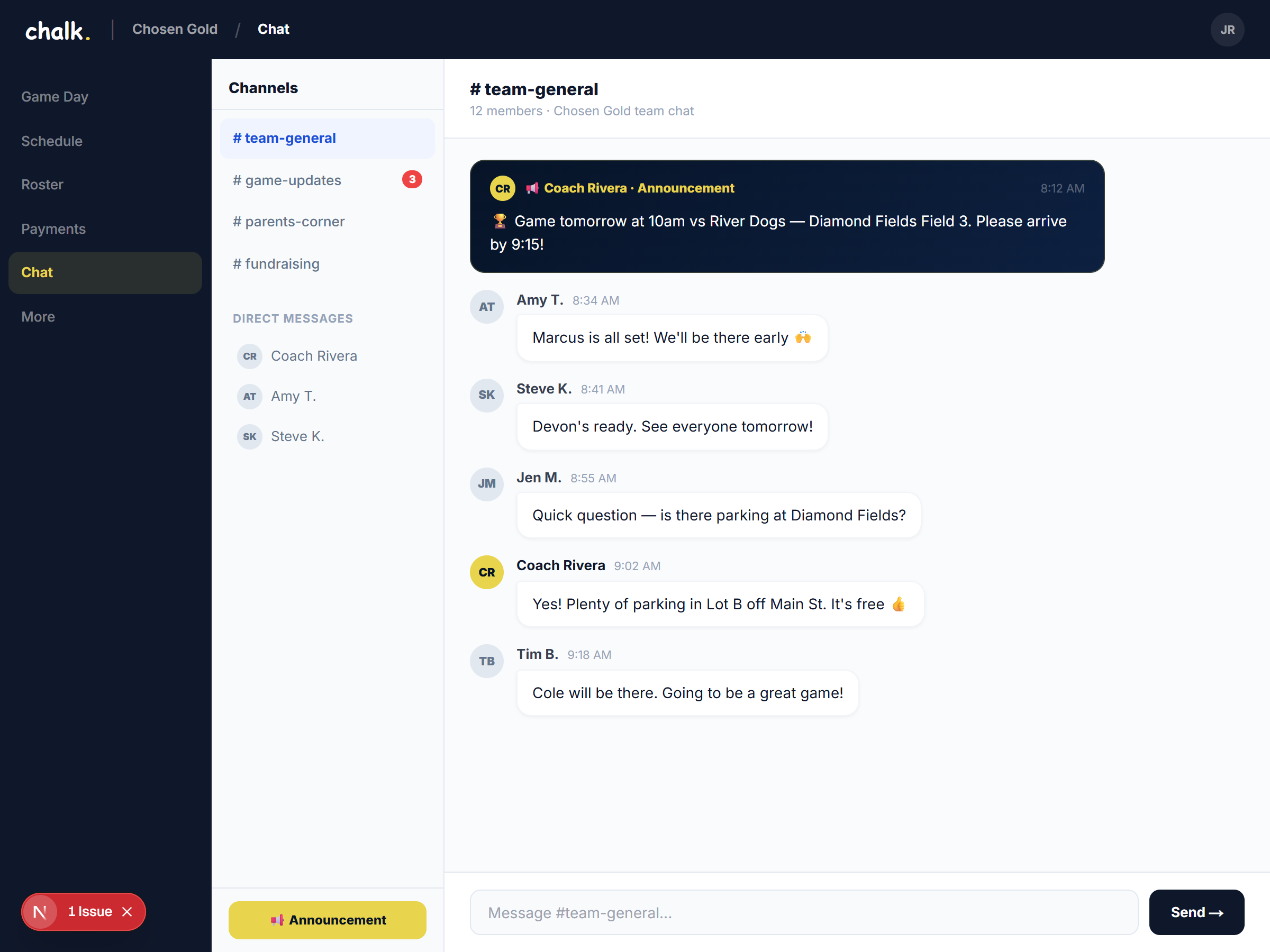 chat desktop view